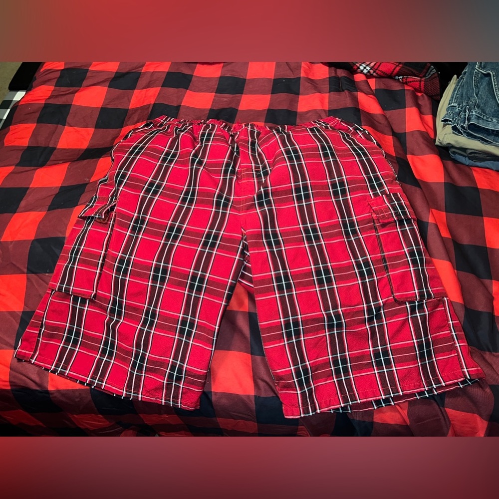 Plaid Cargo Shorts